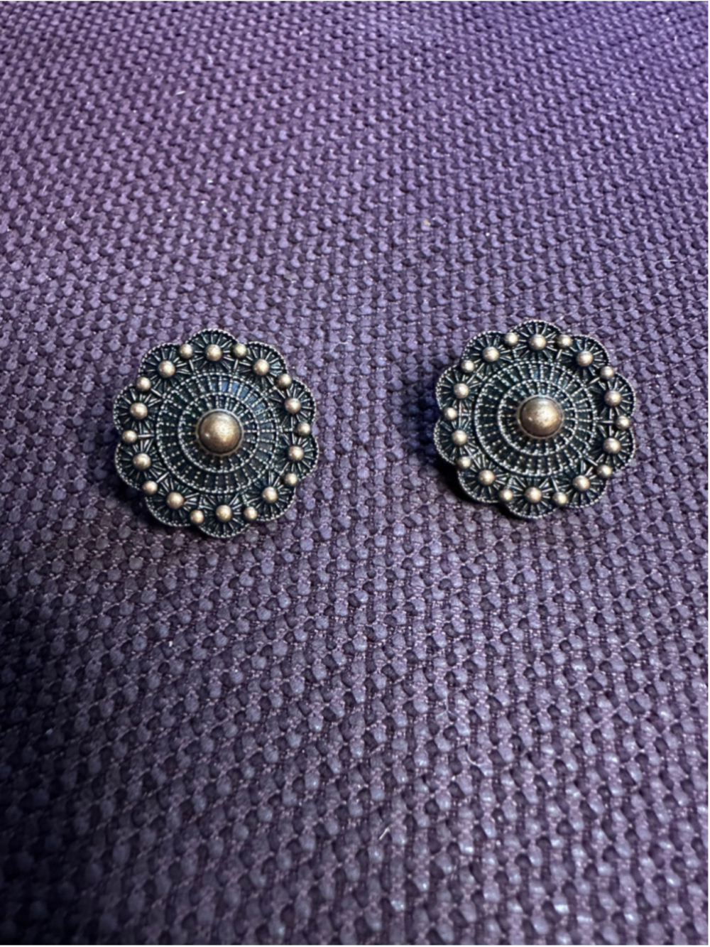 Bronze Floral Clip-On Earrings